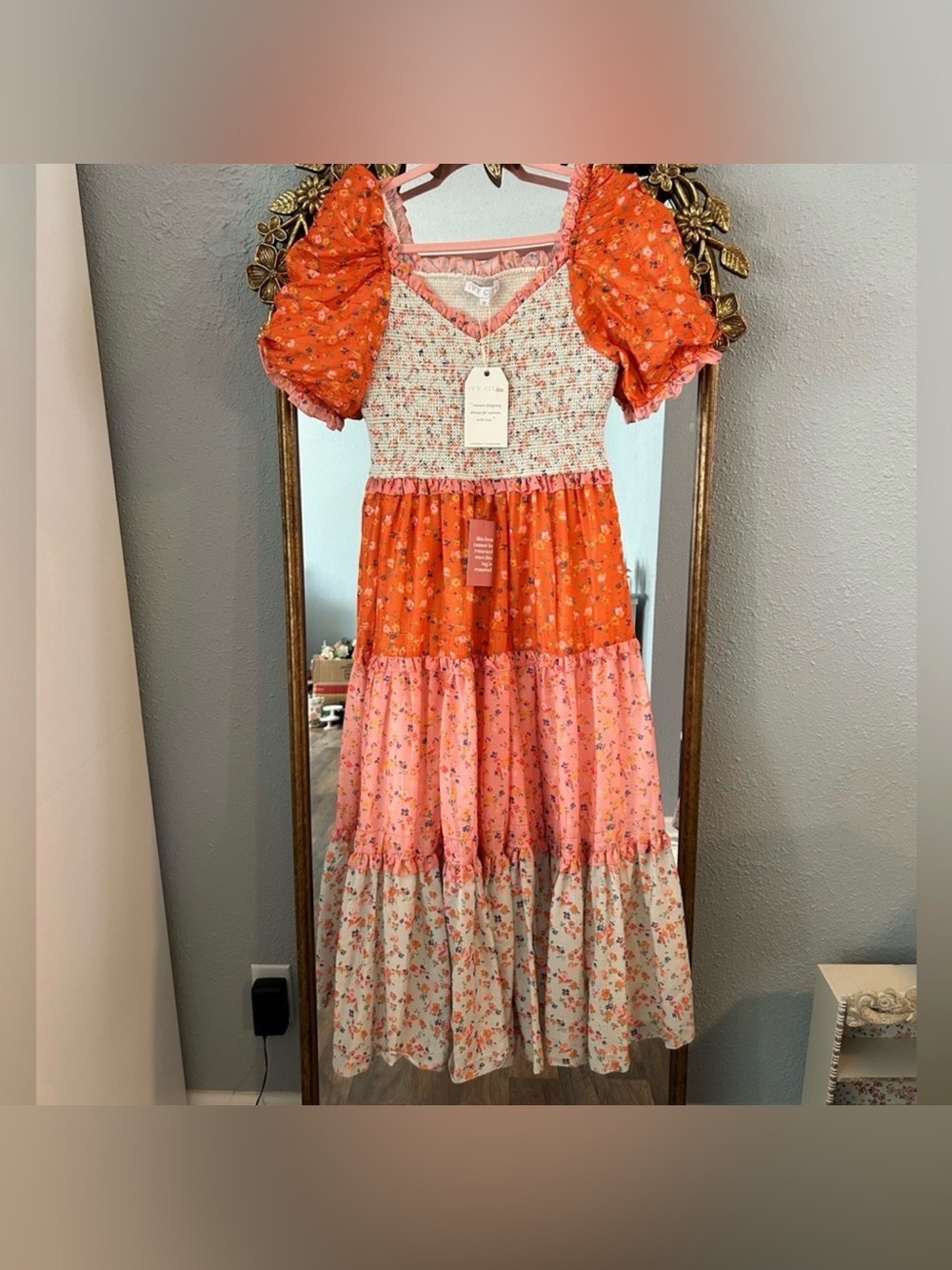 🌸 NWT Ivy City Co Emily Dress in Sorbet - Floral Midi - Cottagecore - Viral - Picture 6 of 8